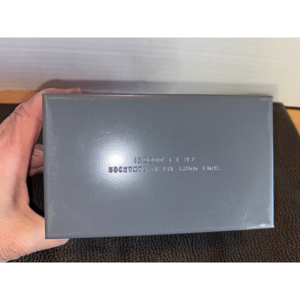 Vintage Rockaway Metal Products Corp Grey Steel Lock Box Bank Coin Slot Keyless - Picture 3 of 3